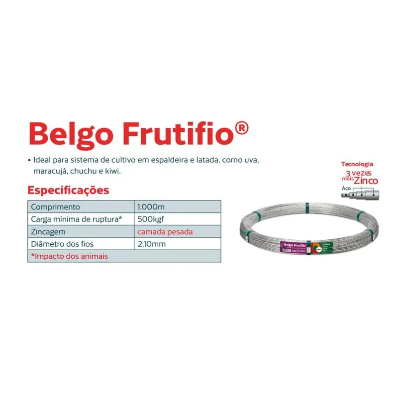 Arame Liso Para Fruticultura Frutifio Belgo® 1000m