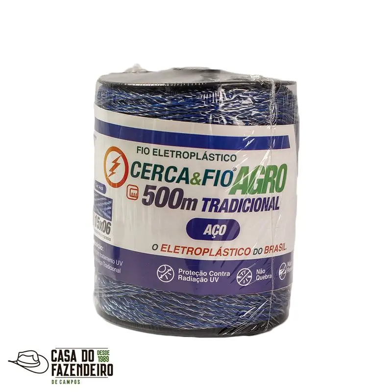 Cerca Elétrica Rural Agro Fio Eletroplástico 500m
