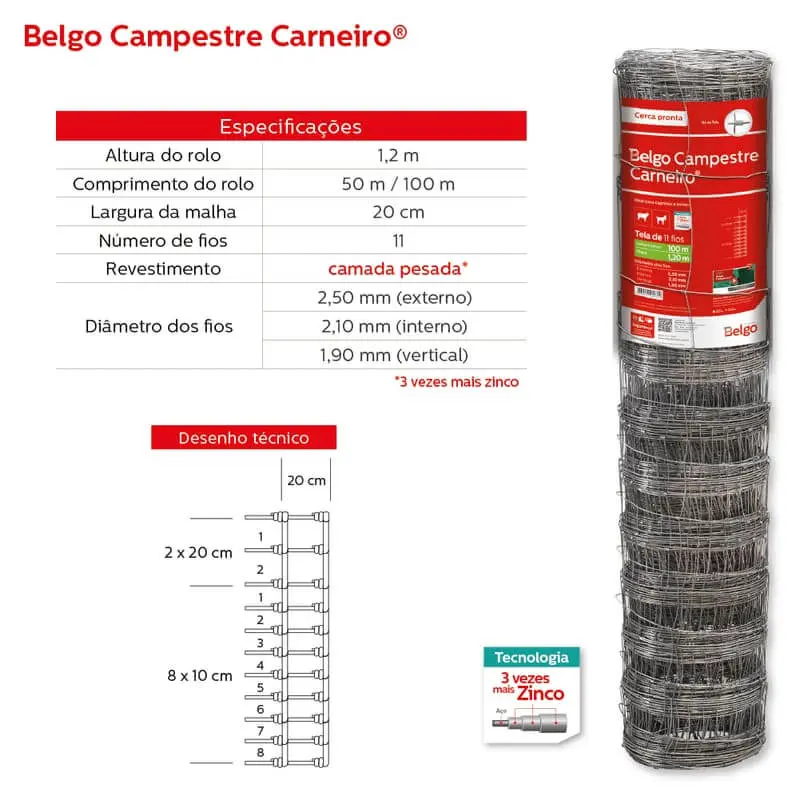 Cerca Pronta Belgo Campestre Carneiro - 50m