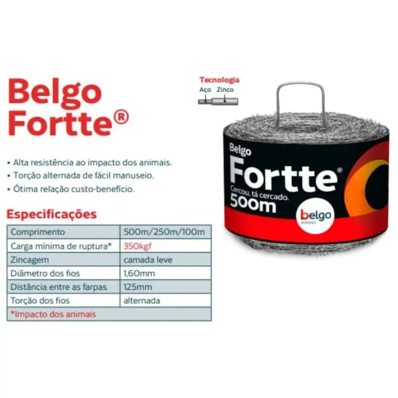 Kit Cerca | 4 Rolos Arame Fortte 500m + 4 Pacotes Grampo 1 KG Galvanizado Grande 9 X 1"