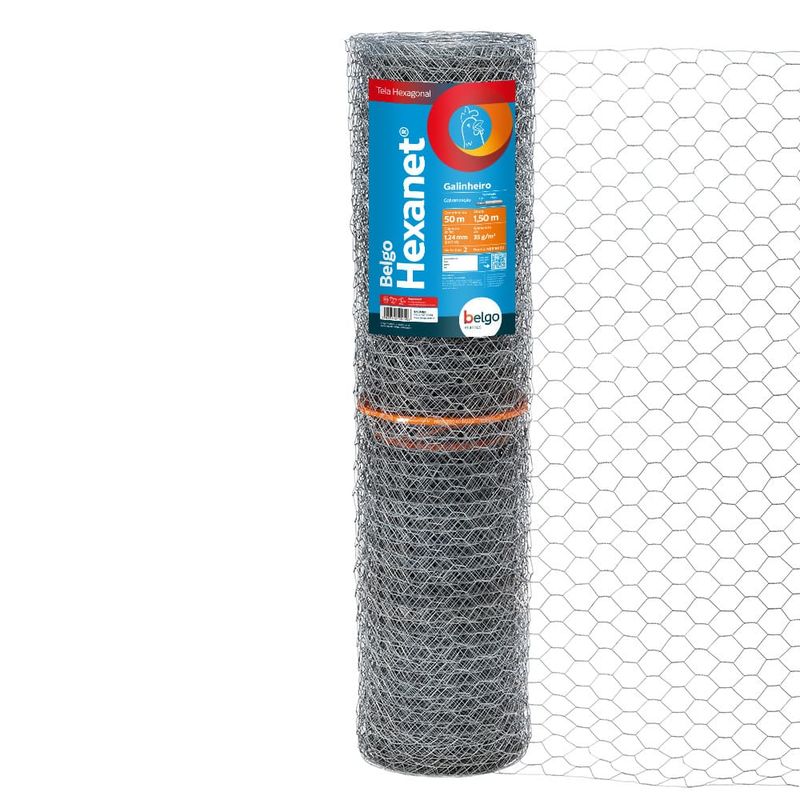 Tela Galinheiro Belgo Hexanet® - 2 X 18 1,50 X 50m
